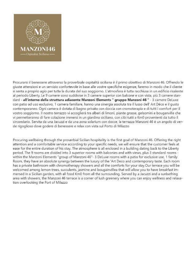 Manzoni 46 - Ospitalita Siciliana Bed & Breakfast Milazzo Dış mekan fotoğraf